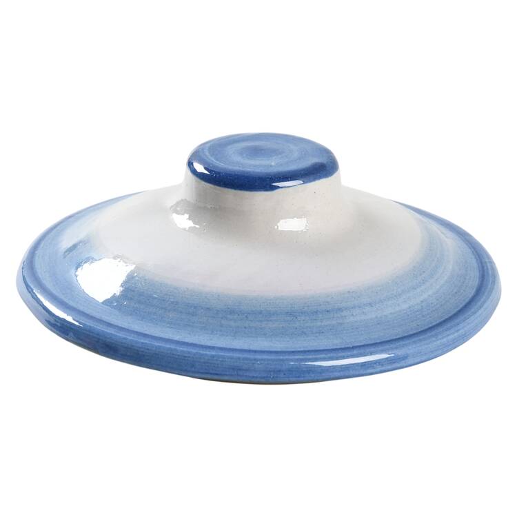 Country Scene Blue Lid for Porringer