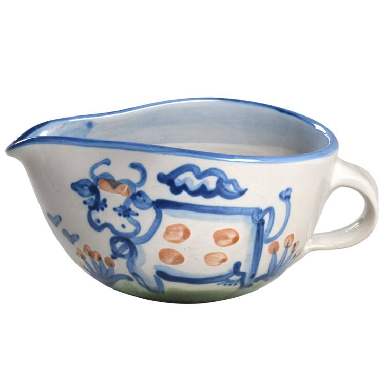 Country Scene Blue Gravy Boat