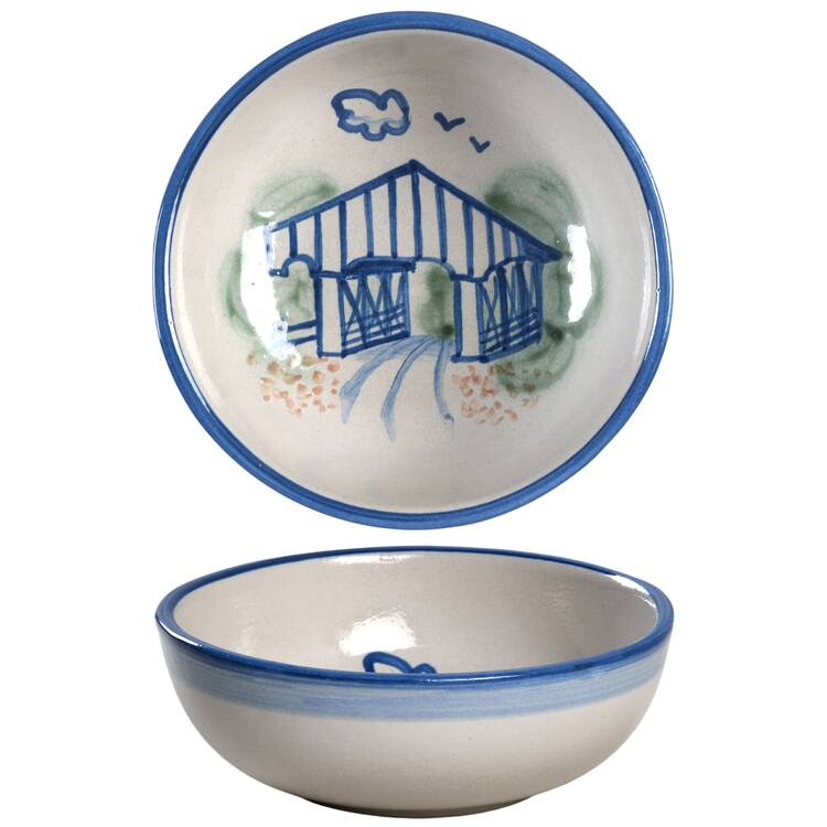 Country Scene Blue Coupe Cereal Bowl