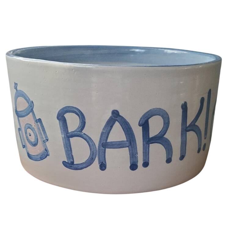 Country Scene Blue Pet Bowl