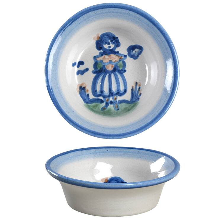 Country Scene Blue Fruit/Dessert (Sauce) Bowl