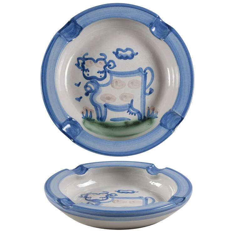 Country Scene Blue 7" Ashtray