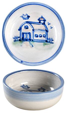 Country Scene Blue Fruit/Dessert (Sauce) Bowl