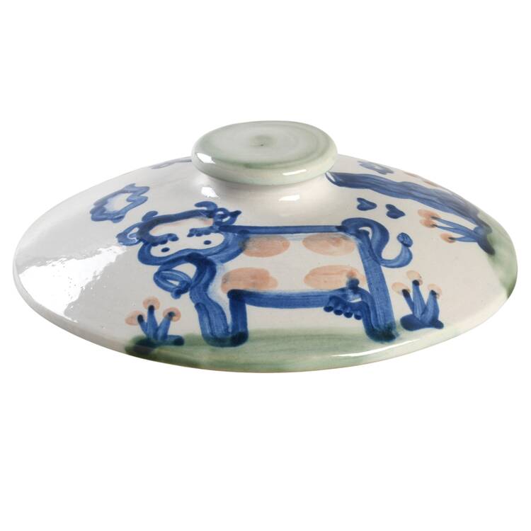 Country Scene Blue Lid for 3 Quart Round Casserole