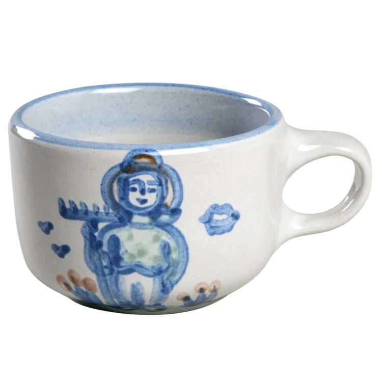 Country Scene Blue Flat Cup