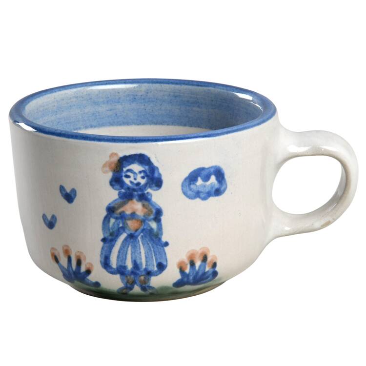 Country Scene Blue Flat Cup