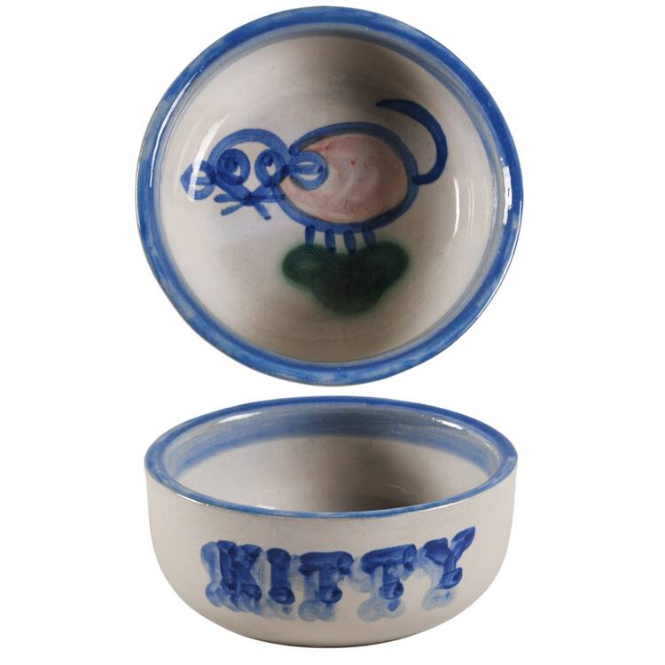 Country Scene Blue Pet Bowl