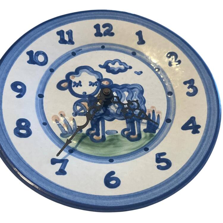 Country Scene Blue Clock Plate