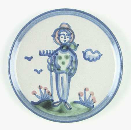 Country Scene Blue Bread & Butter Plate