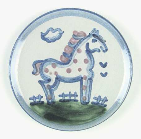 Country Scene Blue Bread & Butter Plate