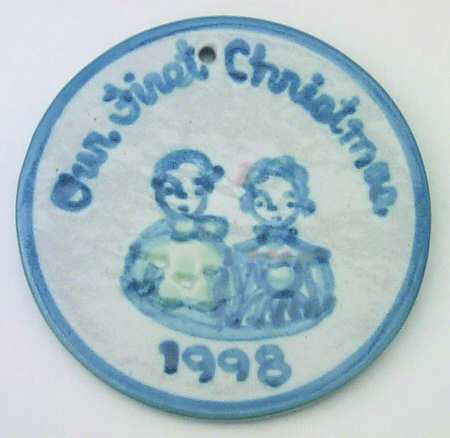 Country Scene Blue Ornament