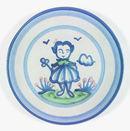 Country Scene Blue Salad/Dessert Plate