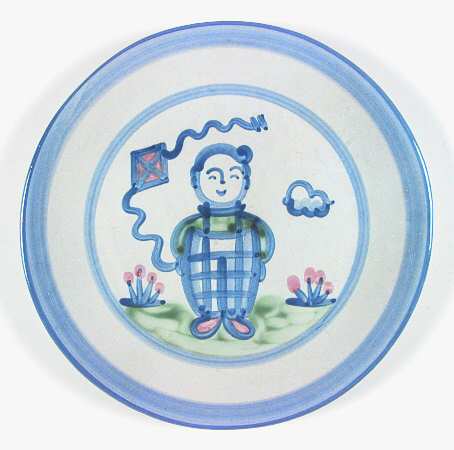 Country Scene Blue Salad/Dessert Plate