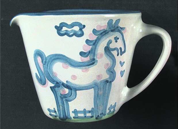 Country Scene Blue Mixing Pitcher