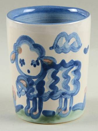 Country Scene Blue Julep Cup