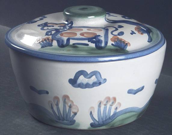 Country Scene Blue Small Tureen/Baker