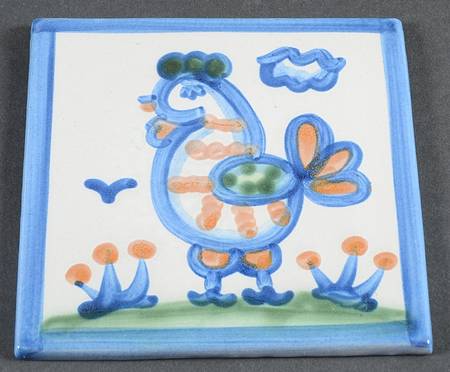 Country Scene Blue 6" Individual Ceramic Tile Insert