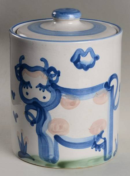 Country Scene Blue Medium Canister & Lid