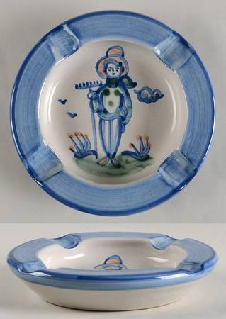 Country Scene Blue 7" Ashtray