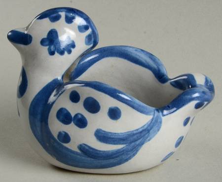 Country Scene Blue Bird Salt Dip