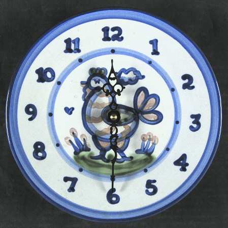 Country Scene Blue Clock Plate