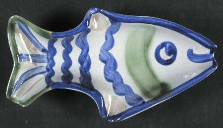 Country Scene Blue Fish Shap Spoon Rest