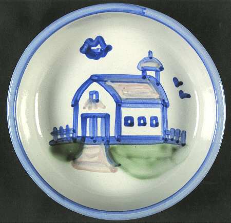 Country Scene Blue 7" Individual Pasta Bowl