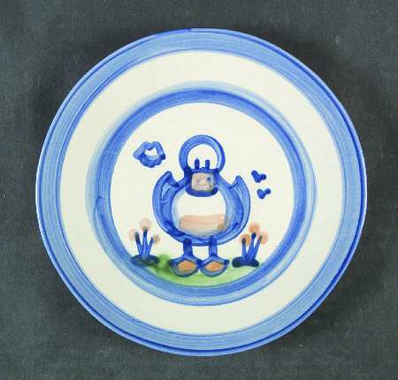 Country Scene Blue Salad/Dessert Plate