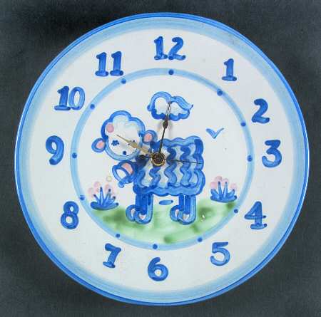 Country Scene Blue Clock Plate