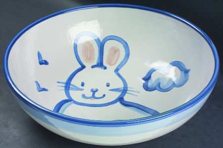 Country Scene Blue 11" Pasta Serving Bowl
