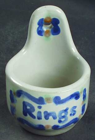 Country Scene Blue Hanging Ring Holder