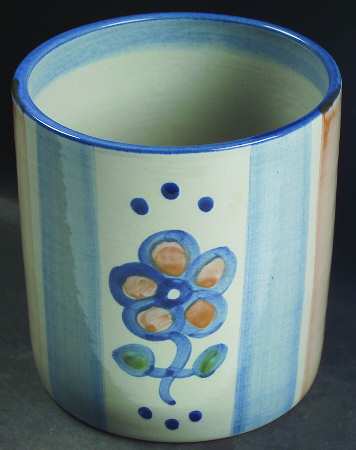 Country Scene Blue Utensil Holder