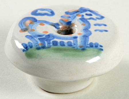 Country Scene Blue Drawer/Cabinet Pull/Knob