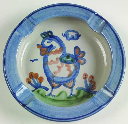 Country Scene Blue 7" Ashtray