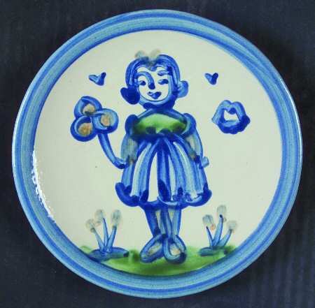 Country Scene Blue Bread & Butter Plate