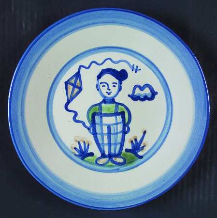 Country Scene Blue Luncheon Plate