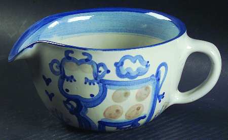 Country Scene Blue Open Sauce Boat