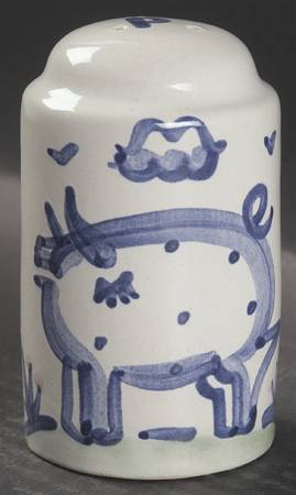 Country Scene Blue Oversized Pepper Shaker