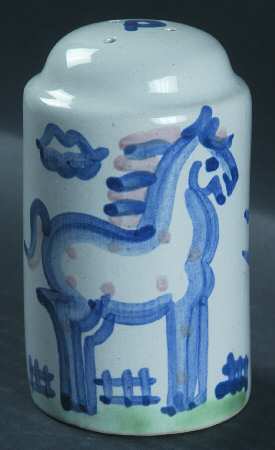 Country Scene Blue Oversized Pepper Shaker