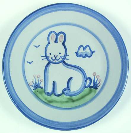Country Scene Blue Luncheon Plate