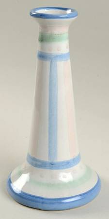 Country Scene Blue Candle Vase