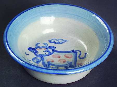 Country Scene Blue Ramekin
