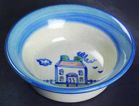 Country Scene Blue Ramekin