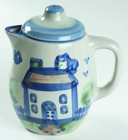 Country Scene Blue Small Coffee Pot & Lid