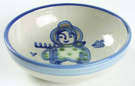Country Scene Blue Coupe Soup Bowl