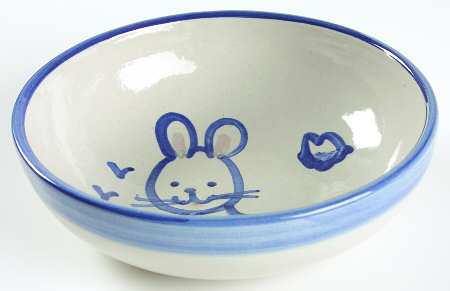 Country Scene Blue Coupe Soup Bowl