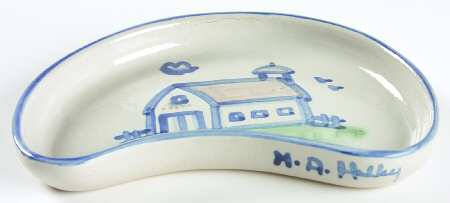 Country Scene Blue Crescent Salad Plate