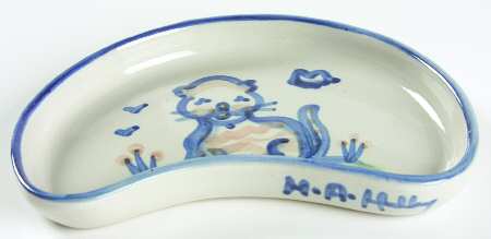 Country Scene Blue Crescent Salad Plate