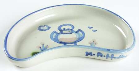 Country Scene Blue Crescent Salad Plate