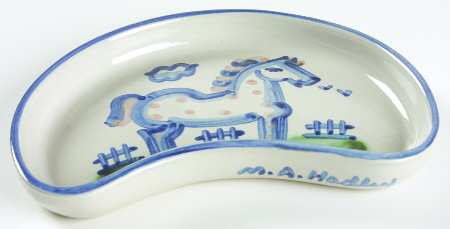 Country Scene Blue Crescent Salad Plate